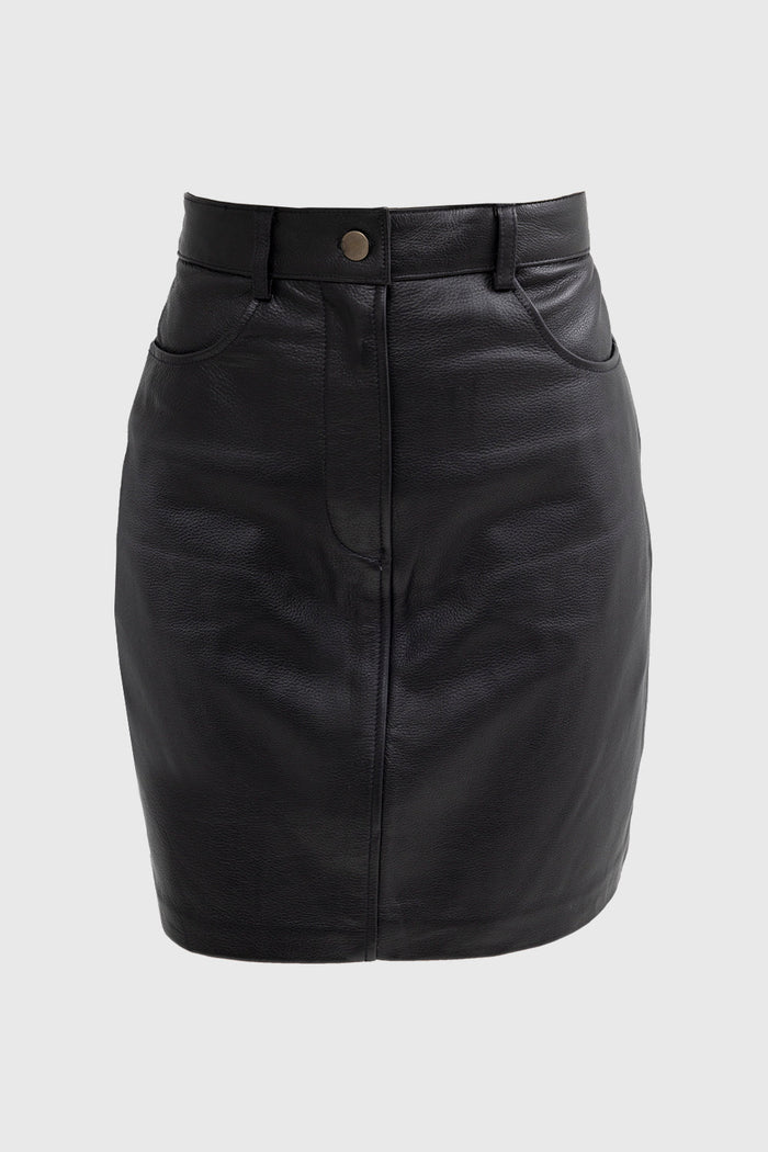 Fashion Leather Pencil Skirt Maddie  Whet Blu NYC 0 Black 
