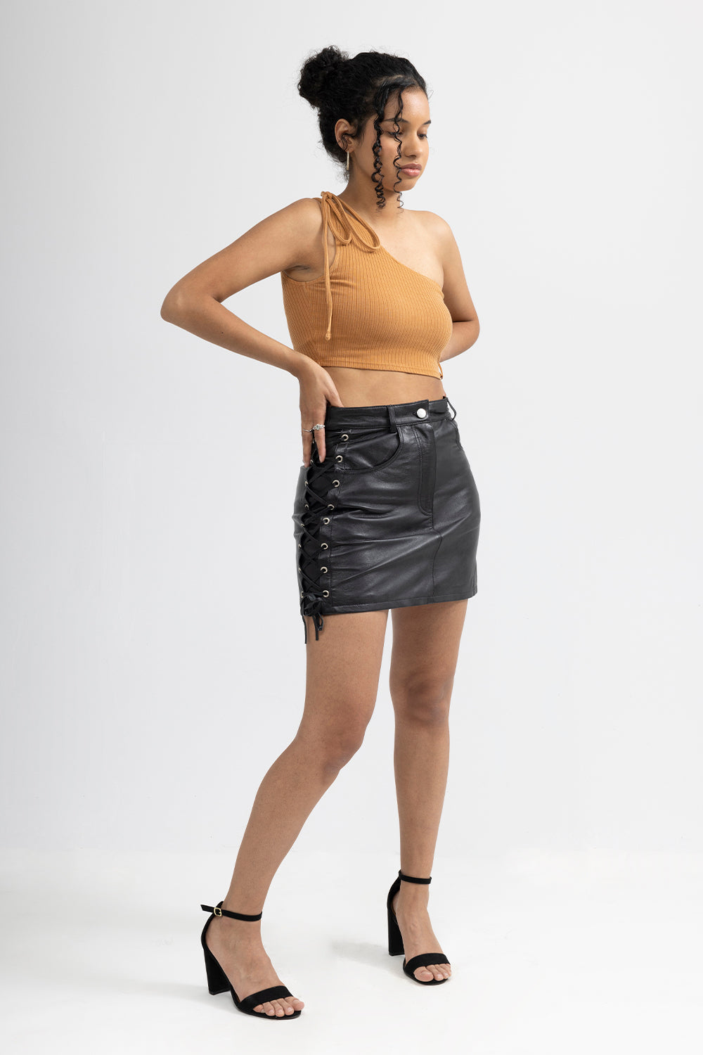 Lacey Fashion Leather Skirt  FMCo   