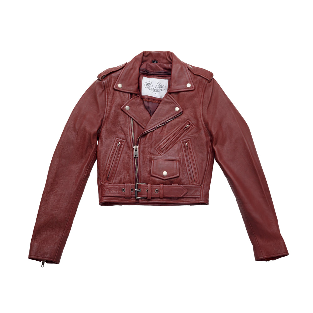 Men's Diamond Classic Burgundy Red Motorcycle Leather -  Finland