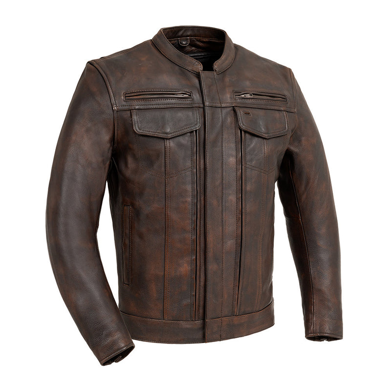Raider Men's Motorcycle Leather Jacket Men's Leather Jacket First Manufacturing Company Copper S 