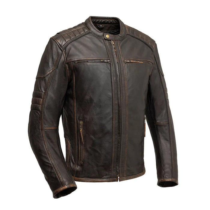 Rider Club - Men's Leather Motorcycle Jacket Men's Leather Jacket First Manufacturing Company SM  