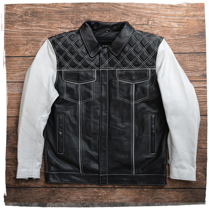 Men's Covered Snaps Custom Jacket Custom Builder First Manufacturing Company mczr_price_687_49  