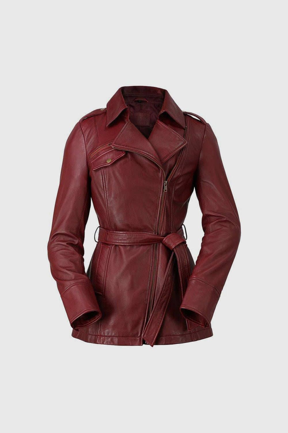 Traci Womens Leather Jacket Oxblood