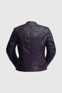 Trish Womens Leather Jacket (Violet)