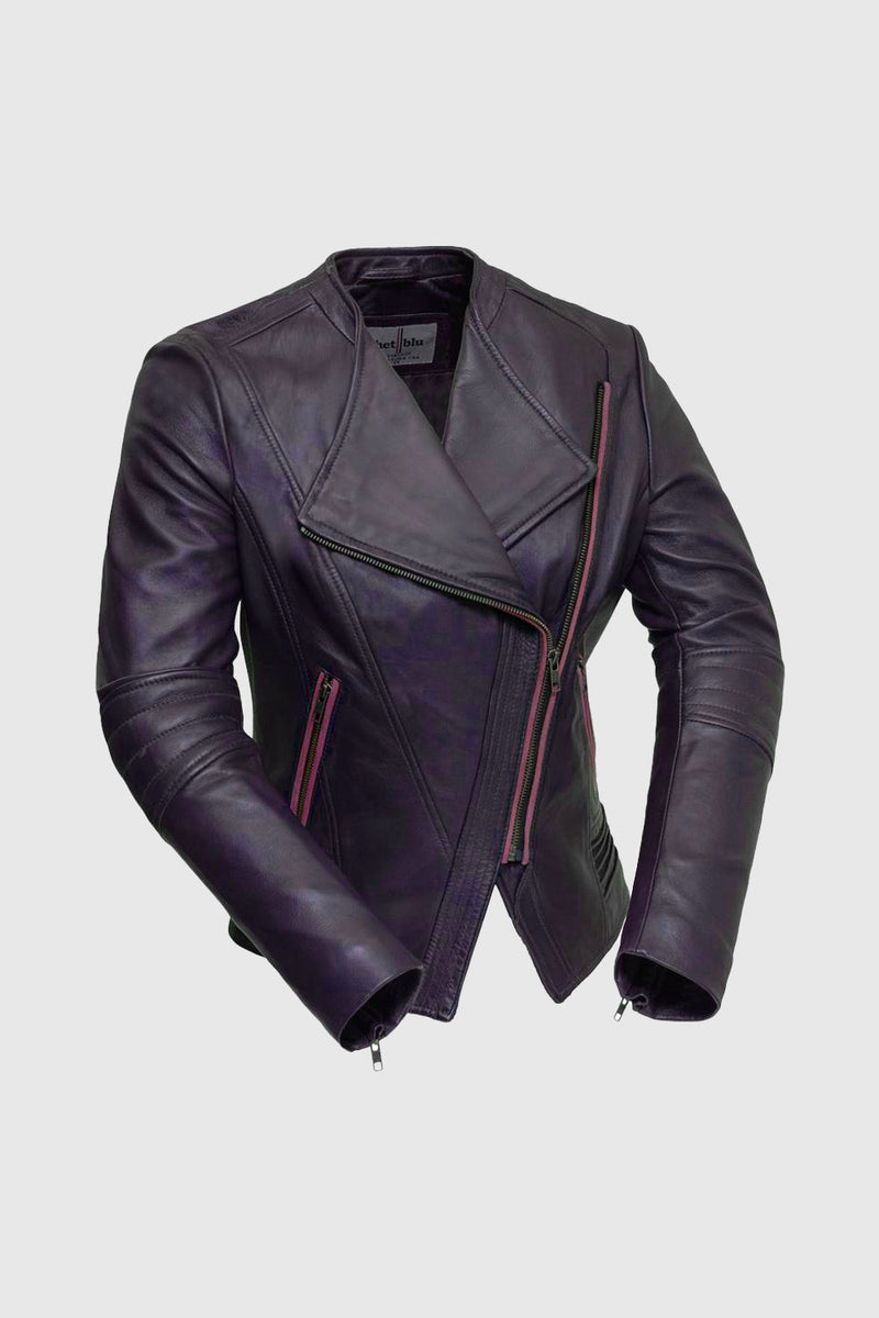 Trish Womens Leather Jacket (Violet) Women's Leather Jacket Whet Blu NYC XS VIOLET 