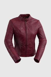 Rexie Womens Fashion Leather Jacket Women's Leather Jacket Whet Blu NYC XS SANGRIA 