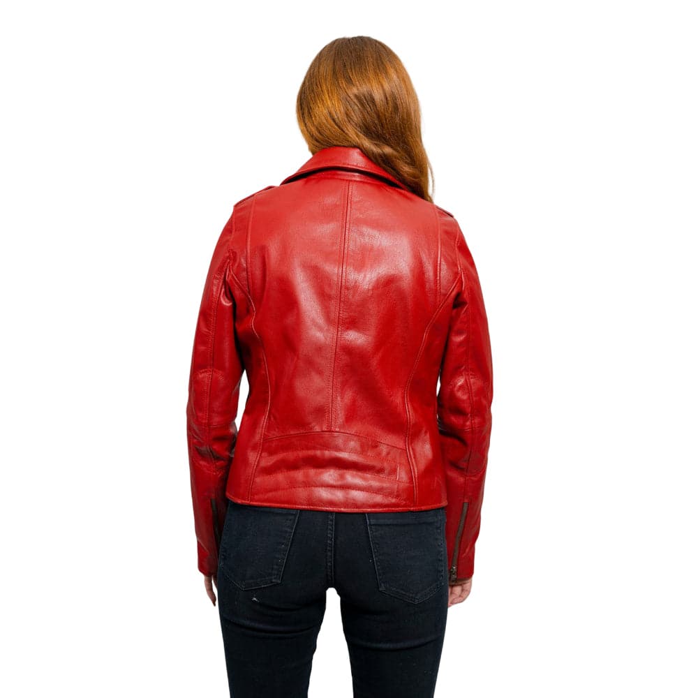 Abigail Women's Vintage Moto Leather Jacket Women's Fashion Leather Jacket FMCo   