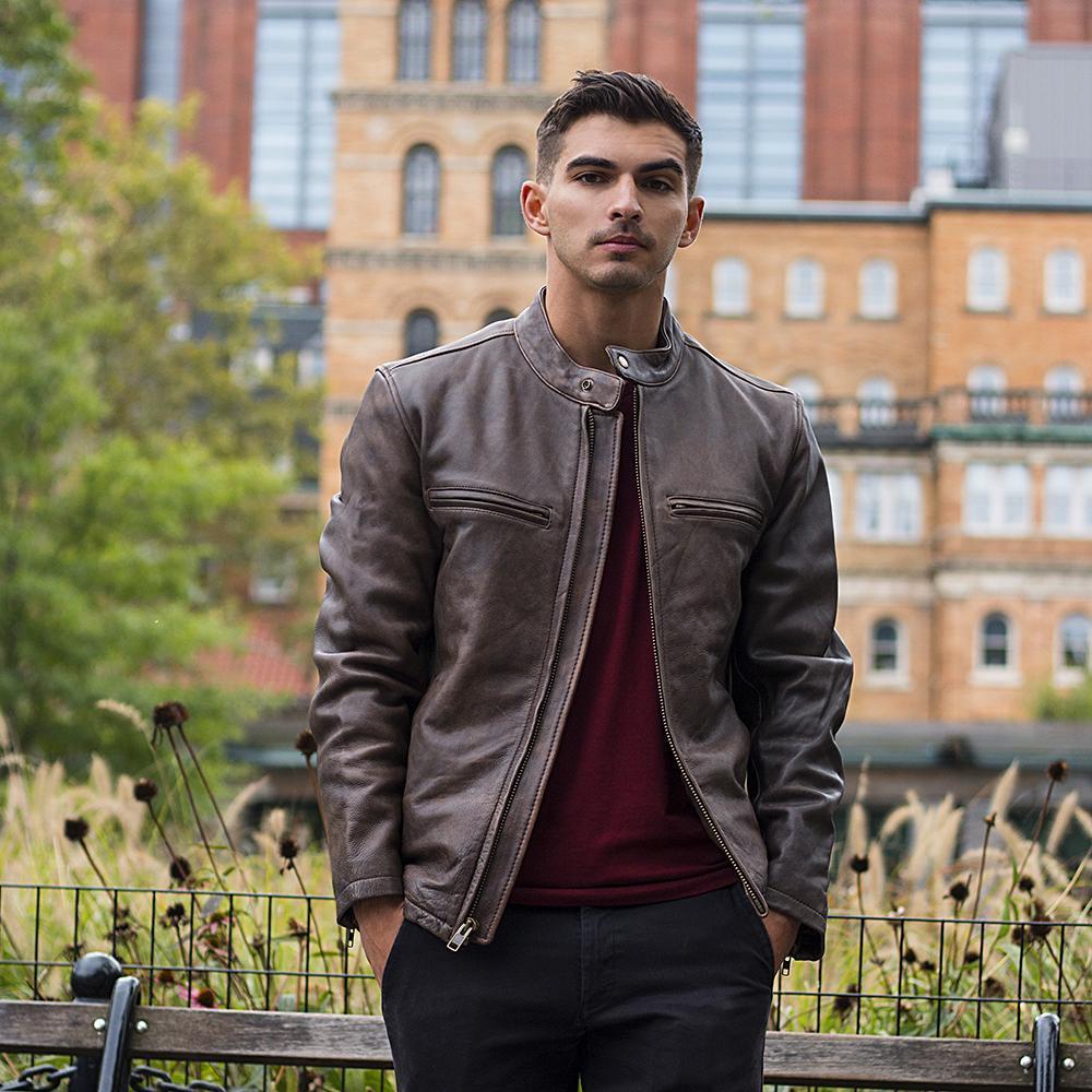 Maine Men s Fashion Leather Jacket First Manufacturing First
