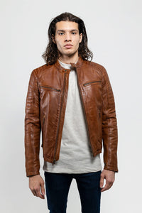 Zack Mens Fashion Leather Jacket Men's Leather Jacket Whet Blu NYC   