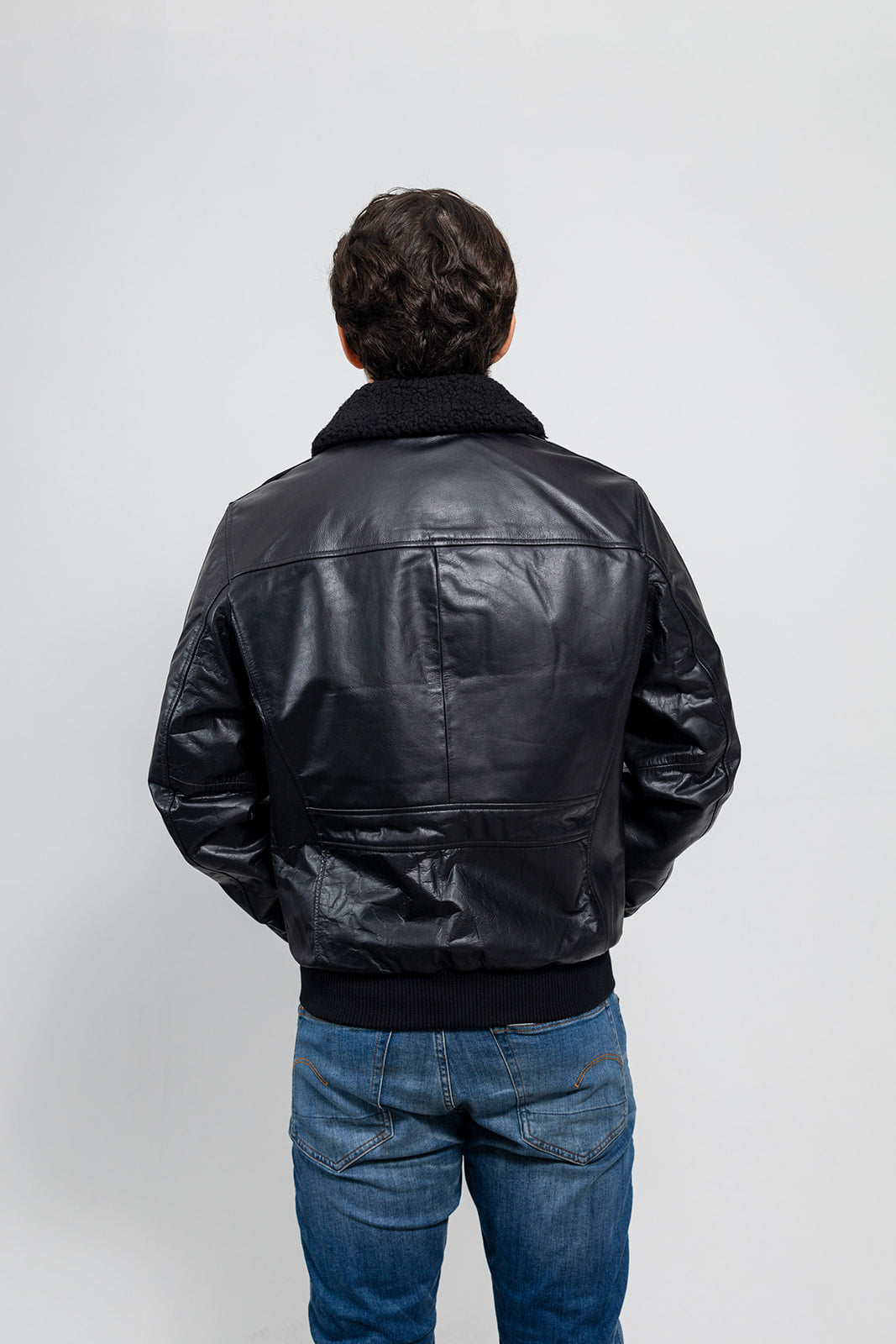 Bomber - Men's Fashion Leather Jacket (Black) - First MFG Co