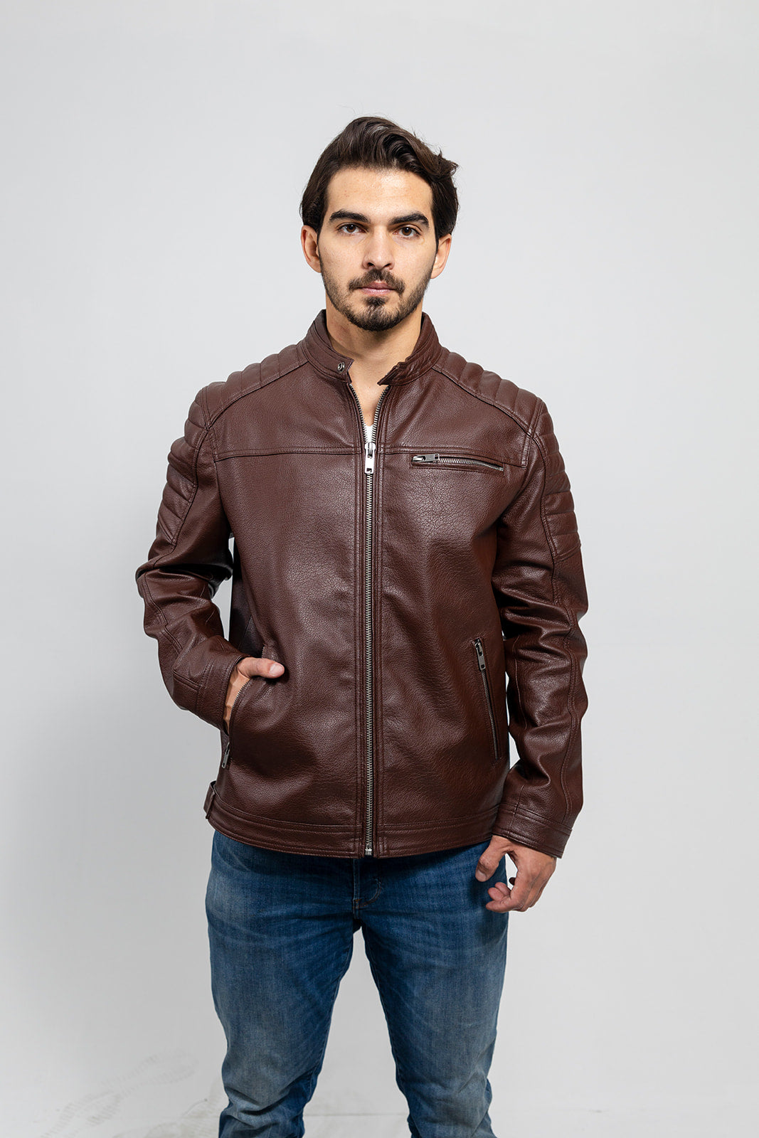Logan Men's Vegan Faux Leather Jacket Men's Vegan Faux Leather jacket FMCo   
