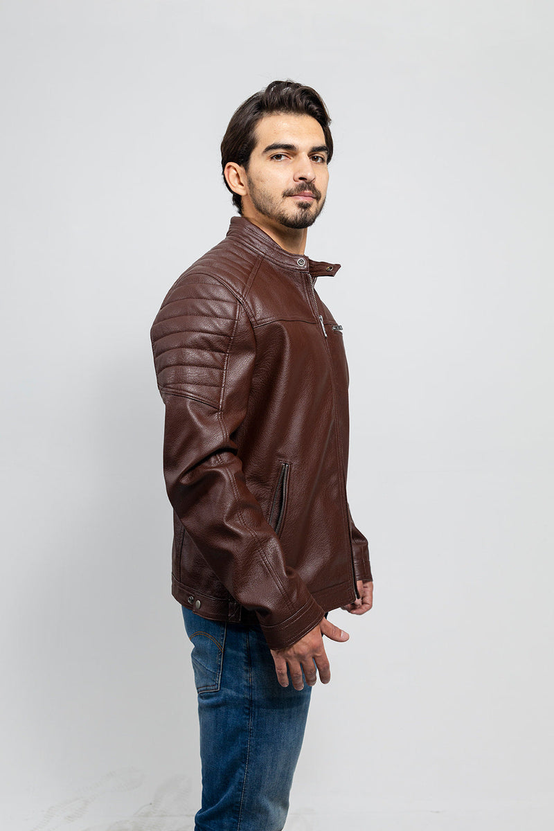 Logan Mens Vegan Faux Leather Jacket