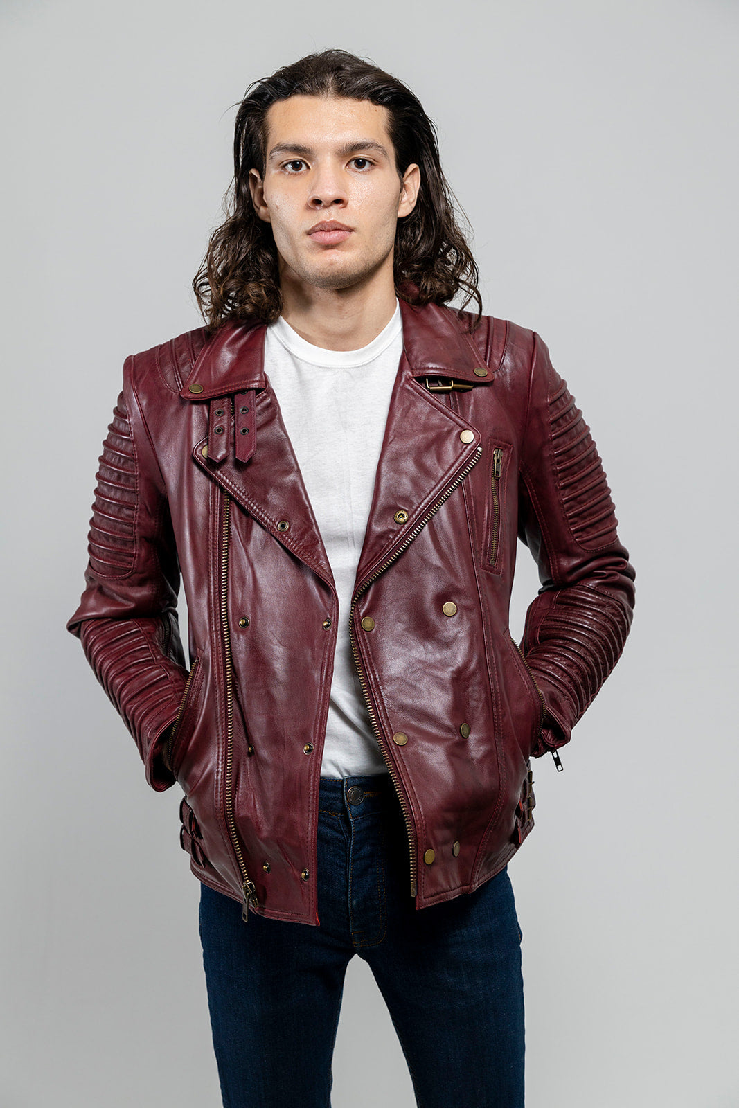 Mens oxblood leather outlet jacket