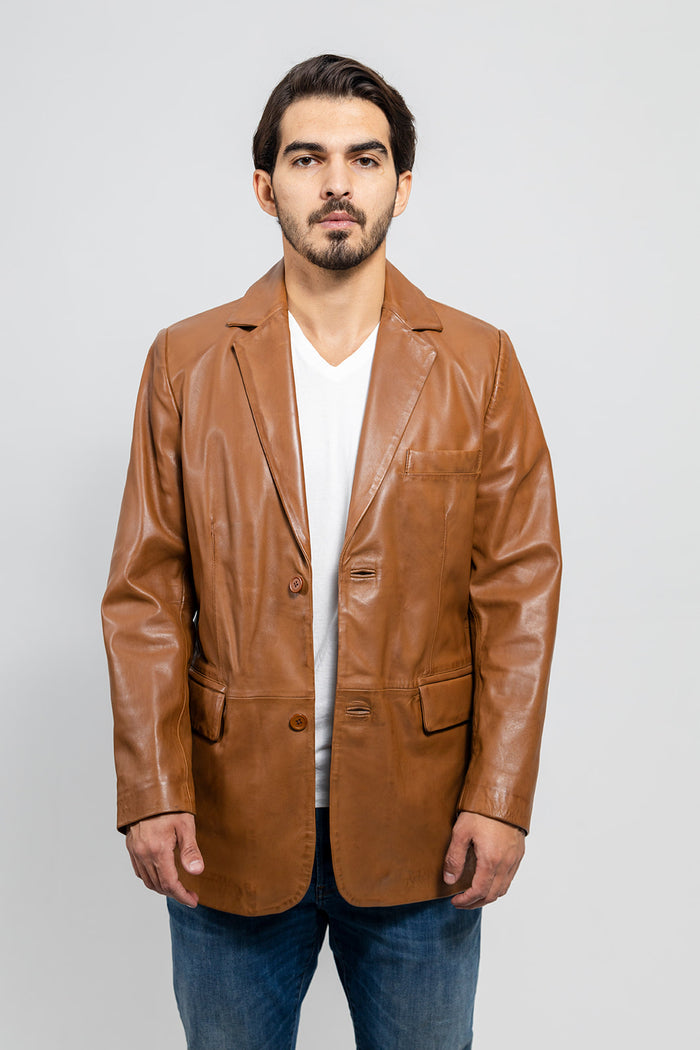 Esquire Mens Leather Jacket Men's Fashion Jacket Whet Blu NYC XS Whiskey 