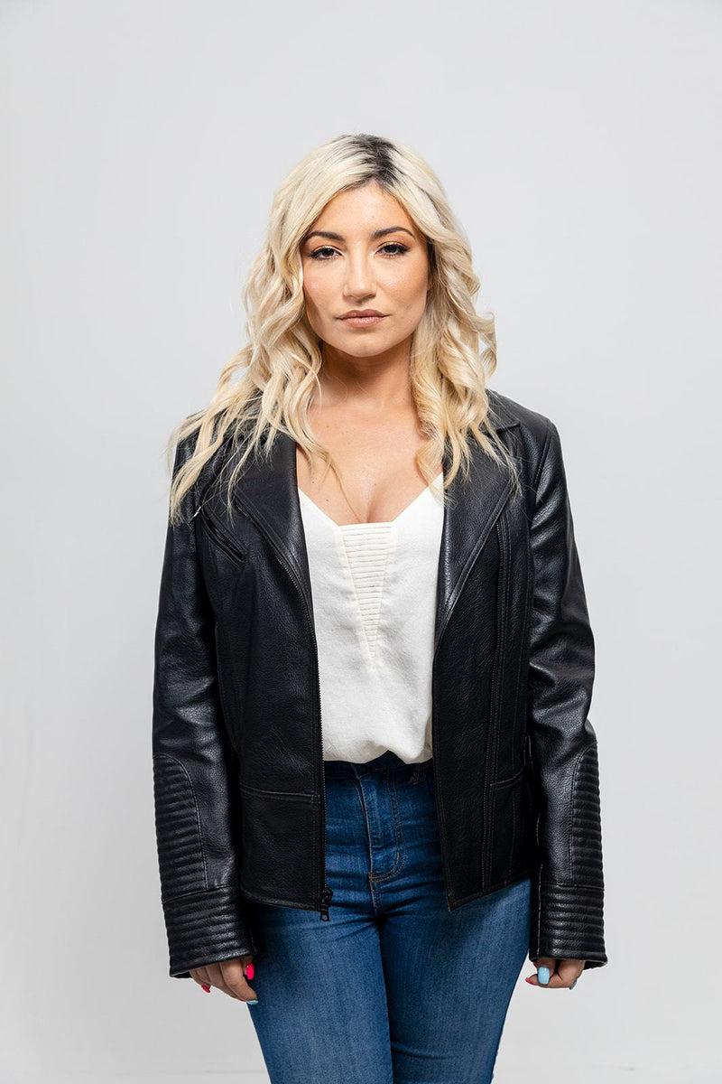 Lauren Womens Vegan Faux Leather Jacket