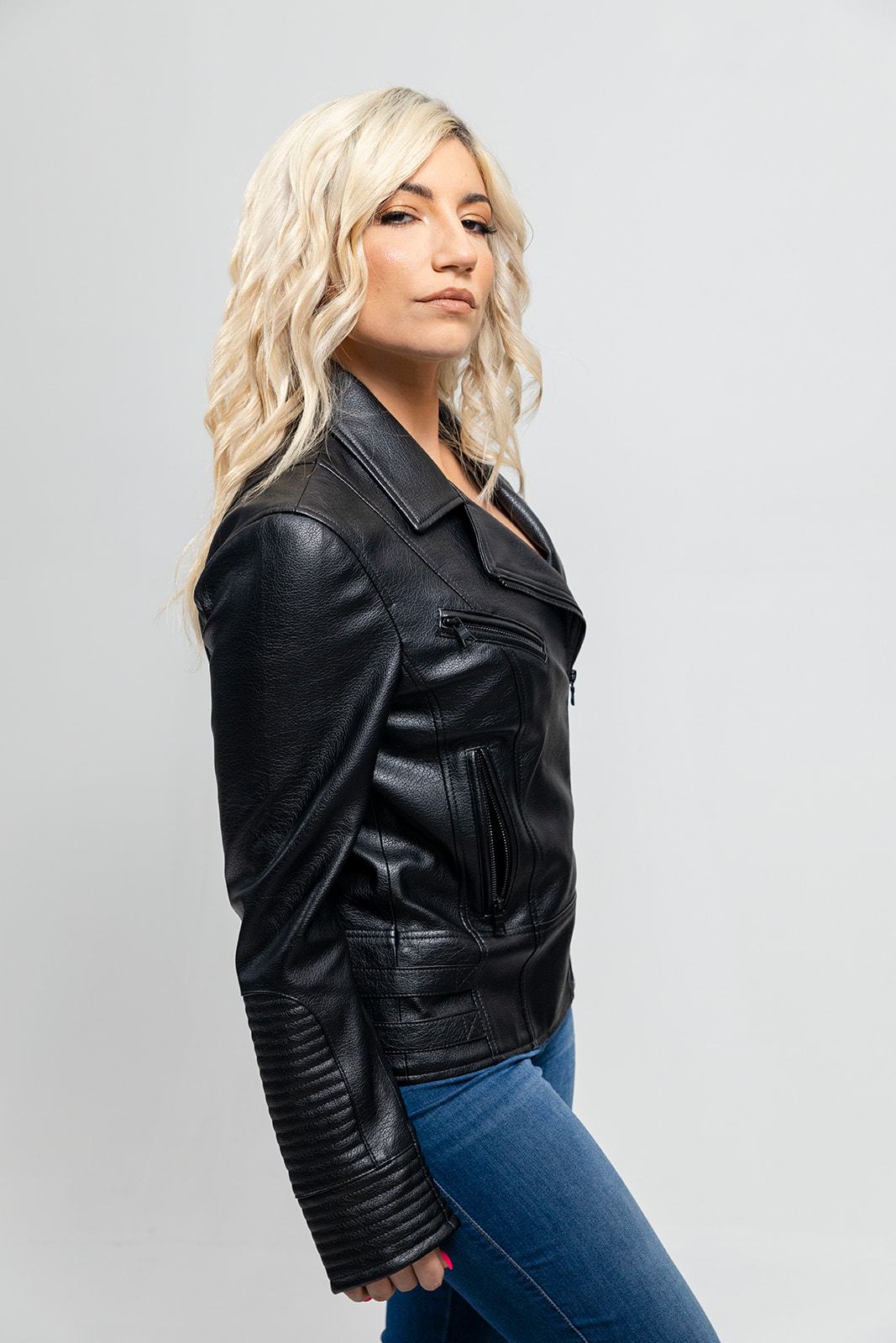 Lauren Women's Vegan Faux Leather Jacket Women's Fashion Leather Jacket FMCo   