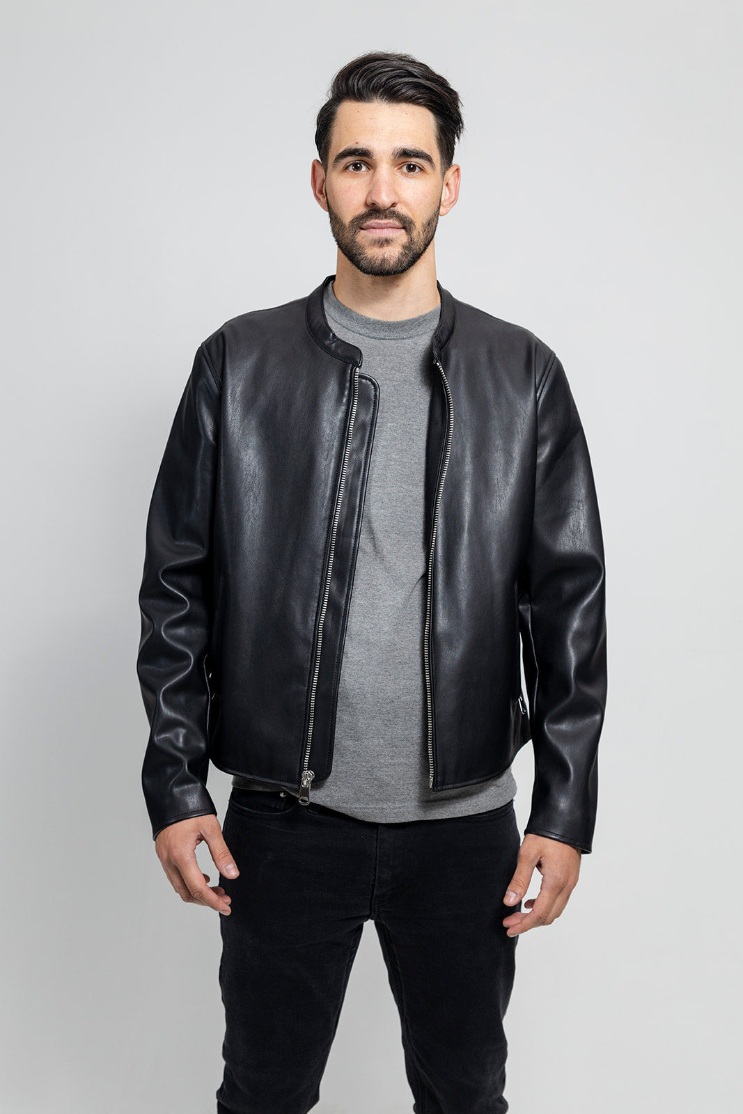 Dillon Men's Vegan Faux Leather Jacket Men's Vegan Faux Leather jacket FMCo Black S 