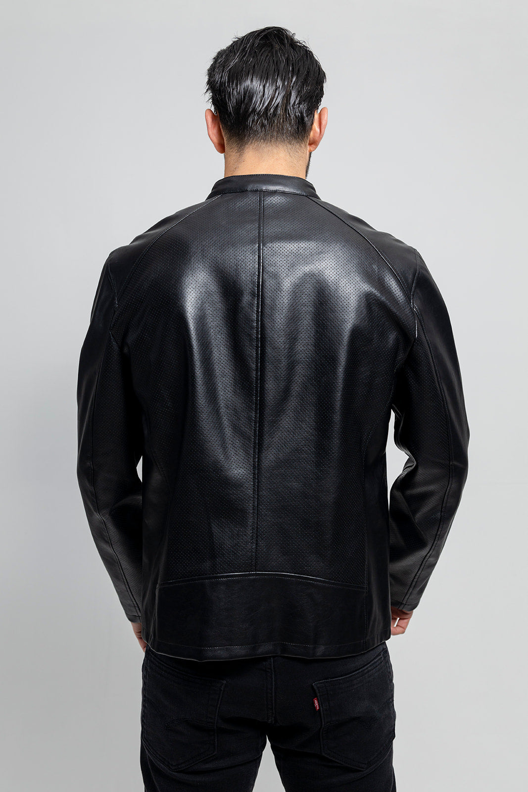 Oliver - Men's Vegan Faux/Perforated Leather Jacket