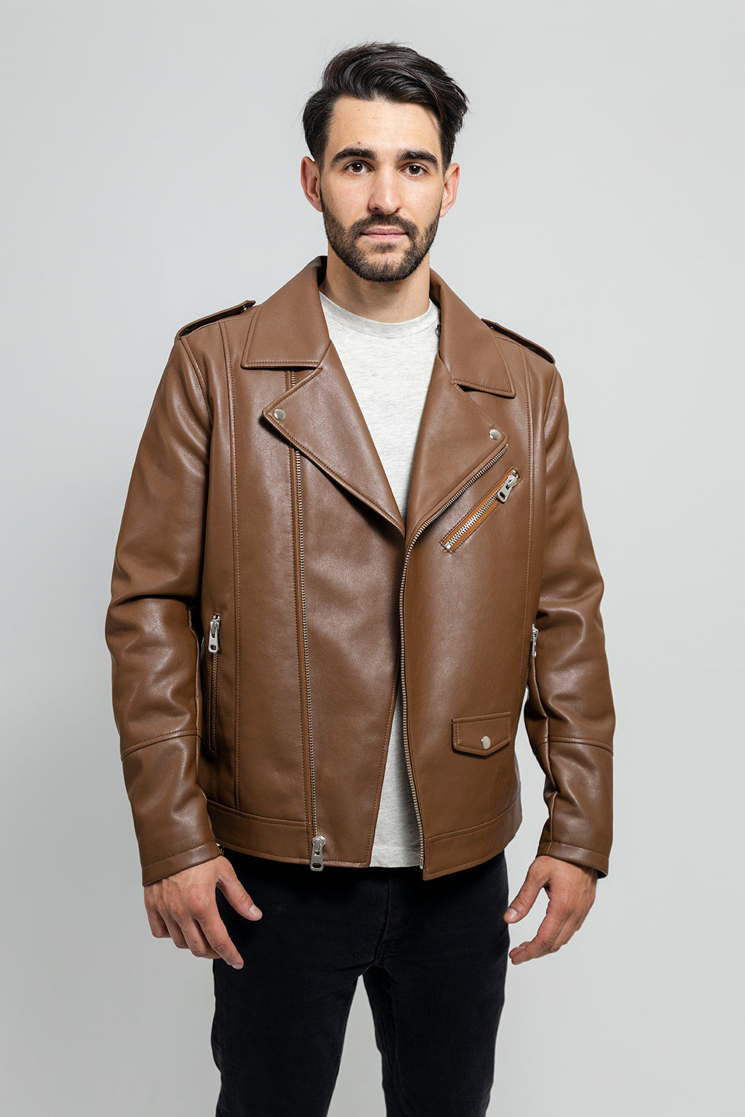 Nash Vegan Faux Leather Jacket Men's Vegan Faux Leather jacket FMCo   