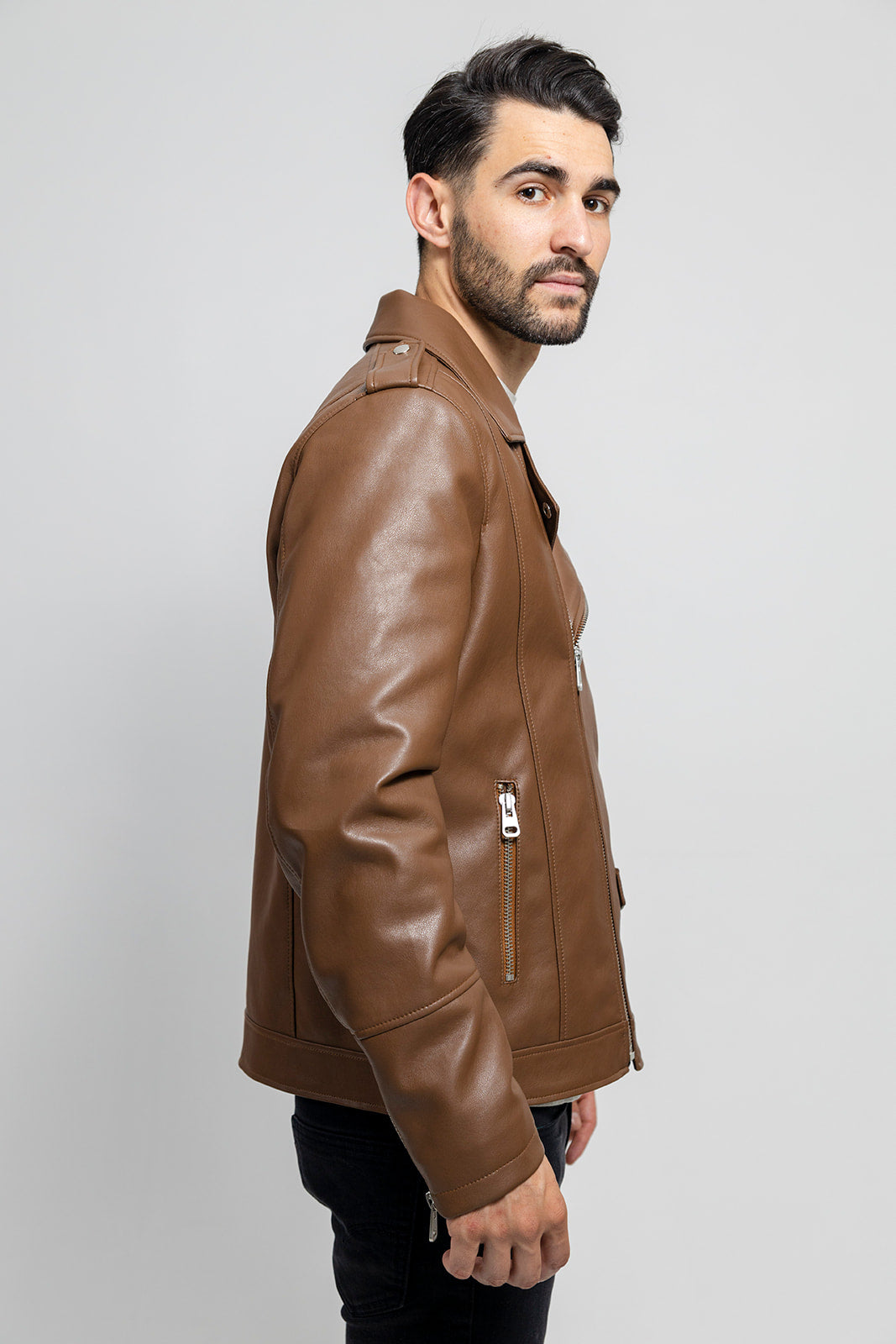 Nash Vegan Faux Leather Jacket Men's Vegan Faux Leather jacket FMCo   