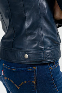 Favorite Womens Fashion Leather Jacket Blue Women's Leather Jacket Whet Blu NYC   