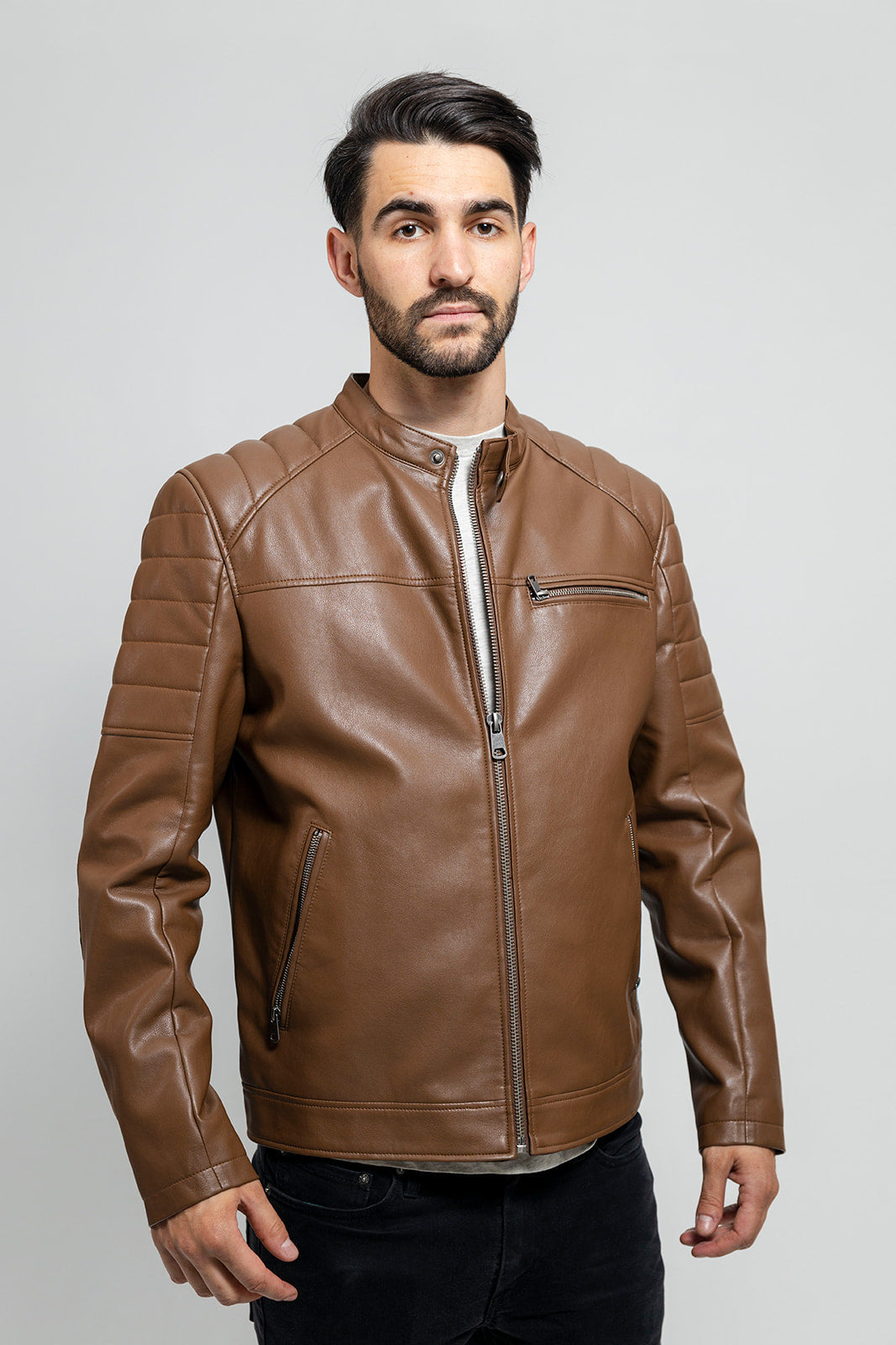 Dustin Men's Vegan Faux Leather Jacket Men's Vegan Faux Leather jacket FMCo   