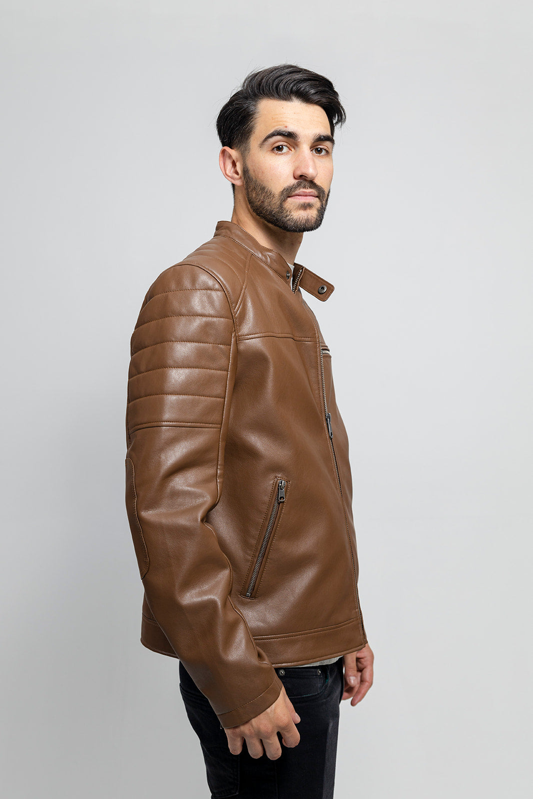 Dustin Men's Vegan Faux Leather Jacket Men's Vegan Faux Leather jacket FMCo   