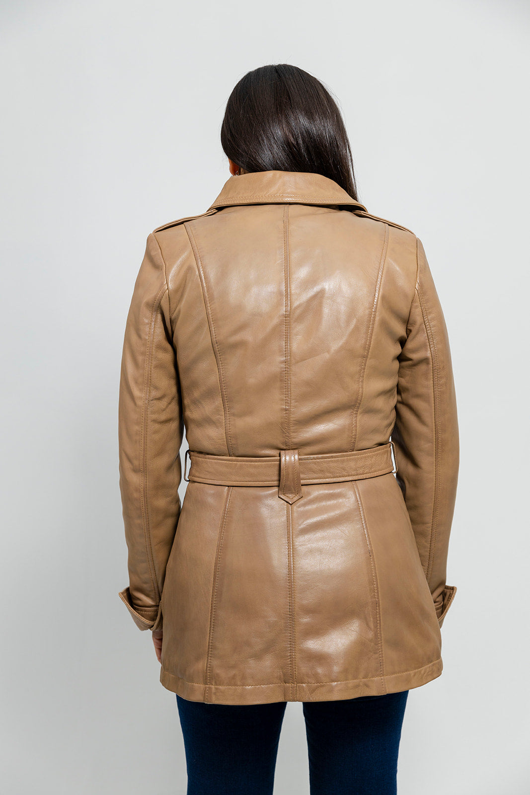 Traci Womens Leather Jacket Camel