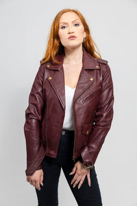 Rebel Womens Leather Jacket Oxblood