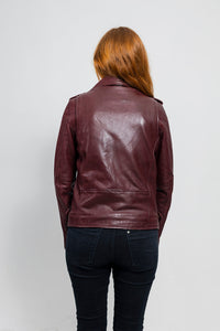 Rebel Womens Leather Jacket Oxblood