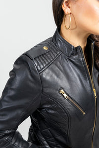 Madelin Womens Fashion Leather Jacket Women's Leather Jacket Whet Blu NYC   