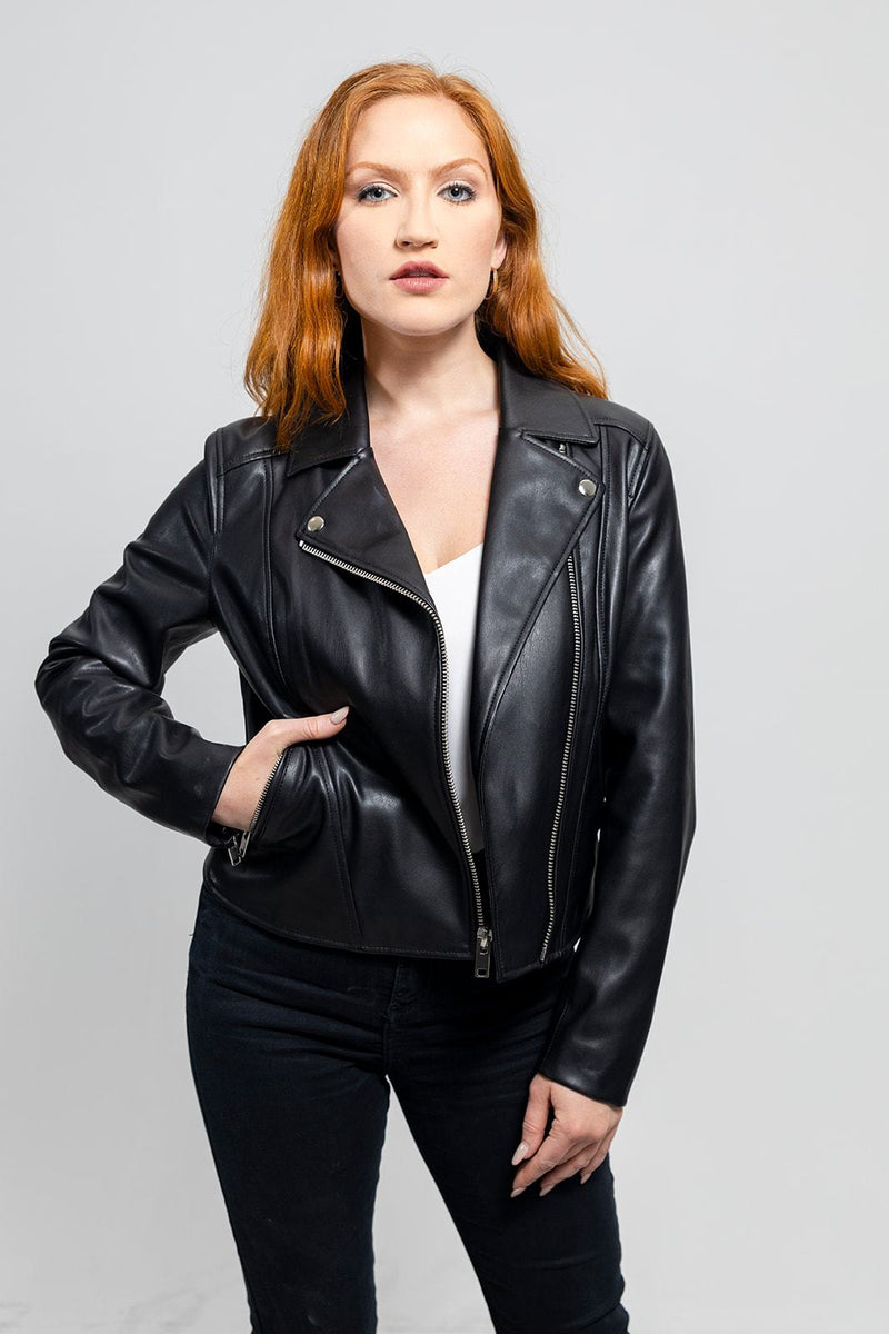 Demi Womens Vegan Faux Leather Jacket