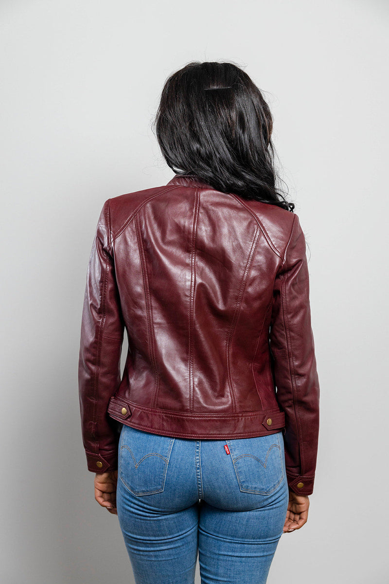 Favorite Womens Fashion Leather Jacket Oxblood Women's Leather Jacket Whet Blu NYC   