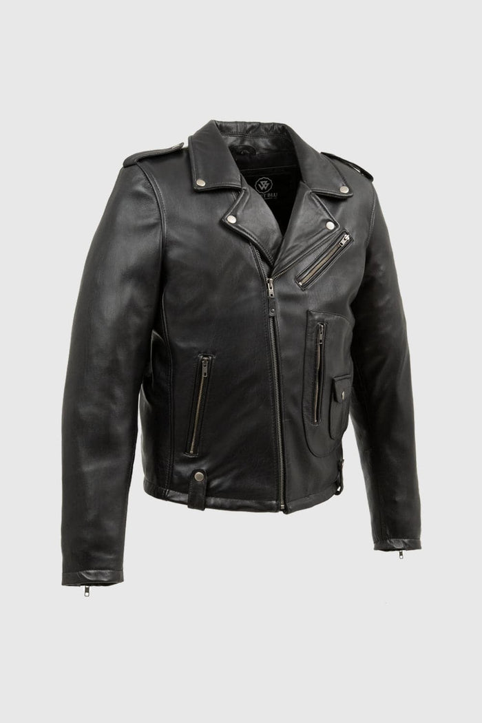 Anthony Mens Fashion Jacket Men's New Zealand Lambskin Jacket Whet Blu NYC XS Black 