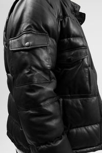 Jace Mens Puffer Leather Jacket Men's Puffer Jacket Whet Blu NYC   