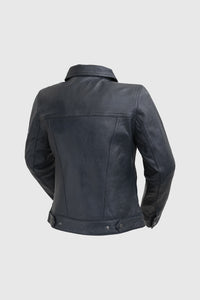Madison Womens Fashion Leather Jacket Blue