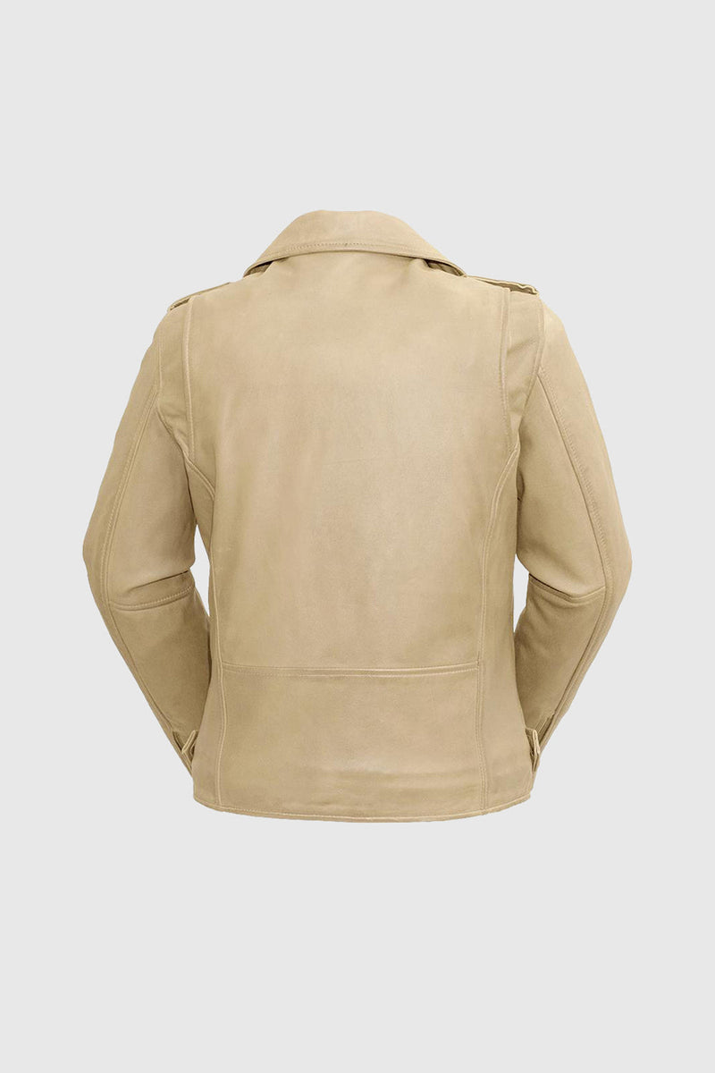Rebel Womens Leather Jacket Oil Sand