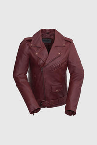 Rebel Womens Leather Jacket Oxblood