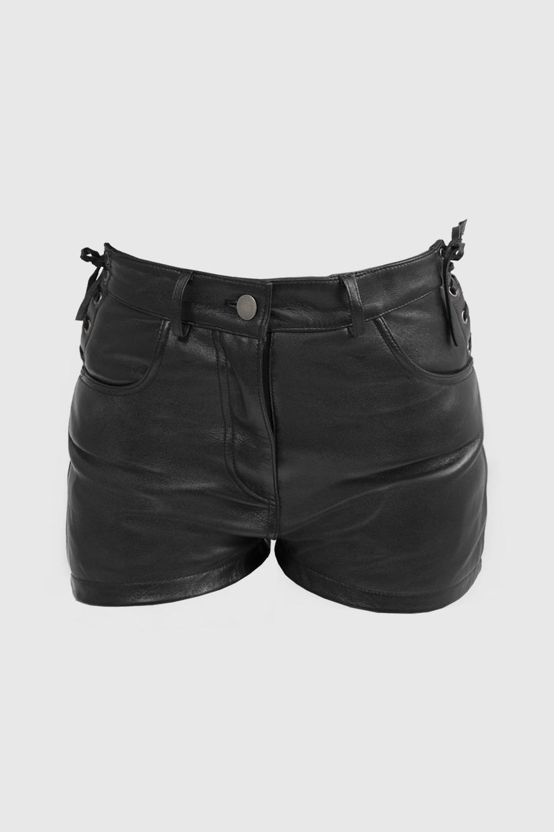 Rosa Leather Shorts  Whet Blu NYC 0 BLACK 